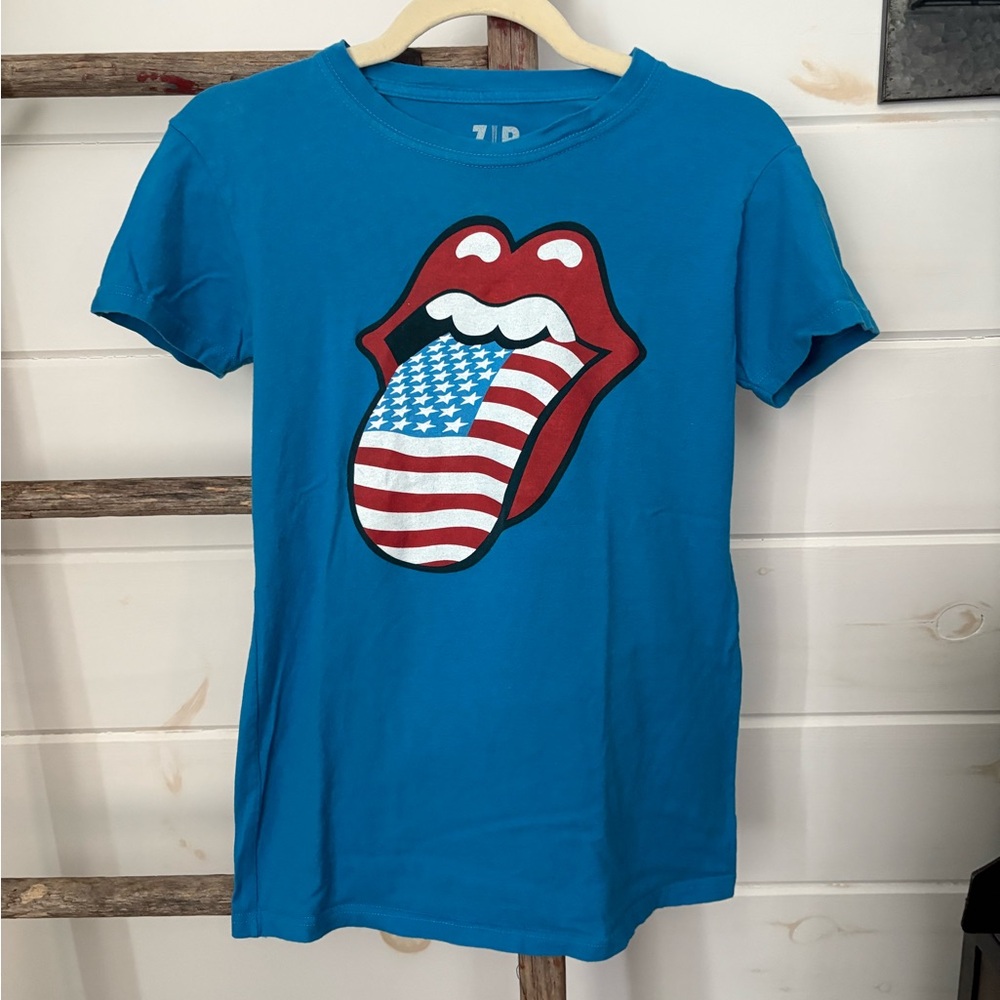 The Rolling Stones Zip Code 2015 Kids Blue Tour Shirt Size Large